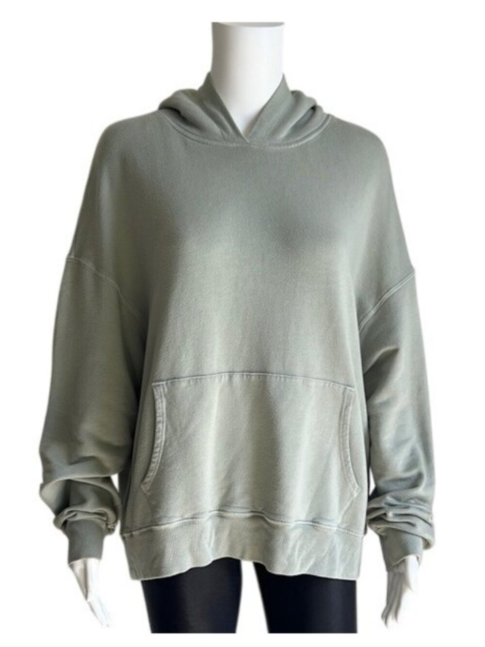 Monrow Supersoft Pullover Hoody in Sage Green - XL